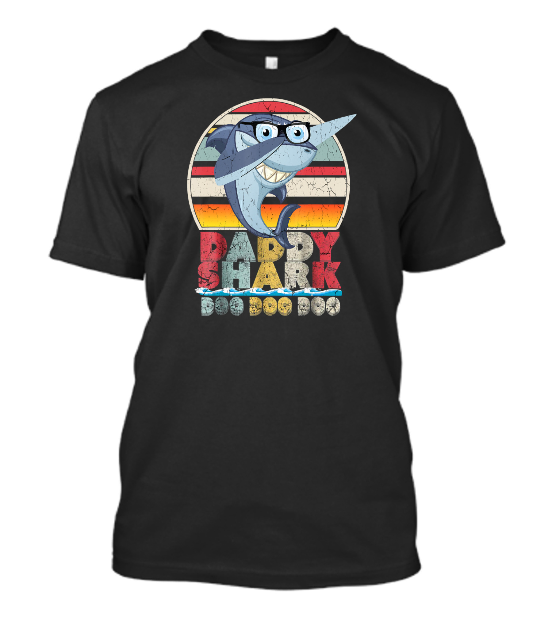 DADDY SHARK DOO DOO DOO Retro Vintage Funny T-Shirt
