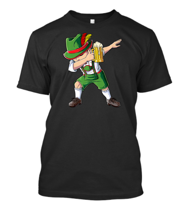 Dabbing German Oktoberfest Lederhosen With Beer Mug T-Shirt