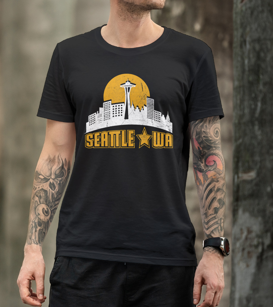 Seattle WA Skyline Space Needle Starburst Skyline T-Shirt