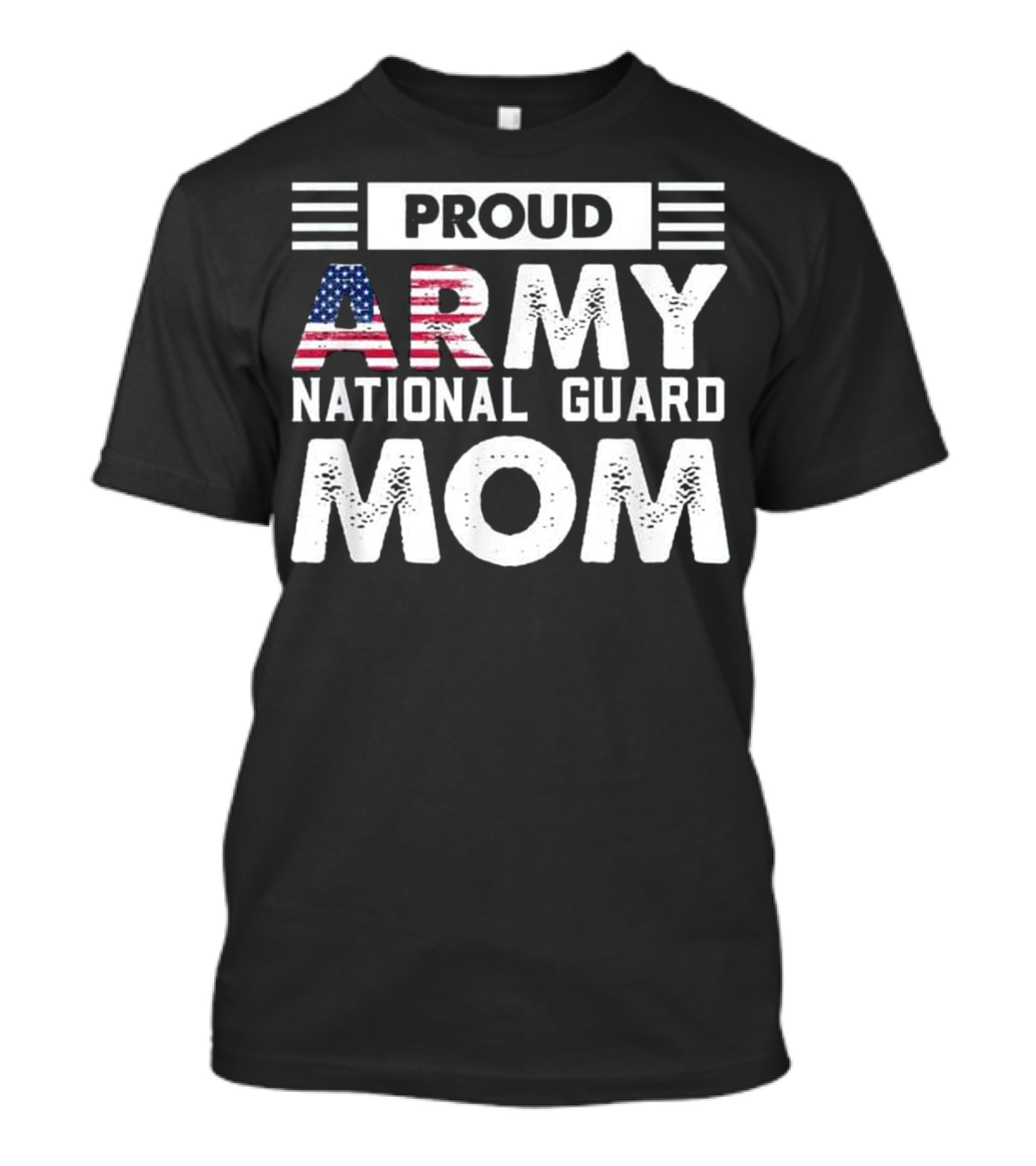 Proud Army National Guard Mom U.S. Flag T-Shirt