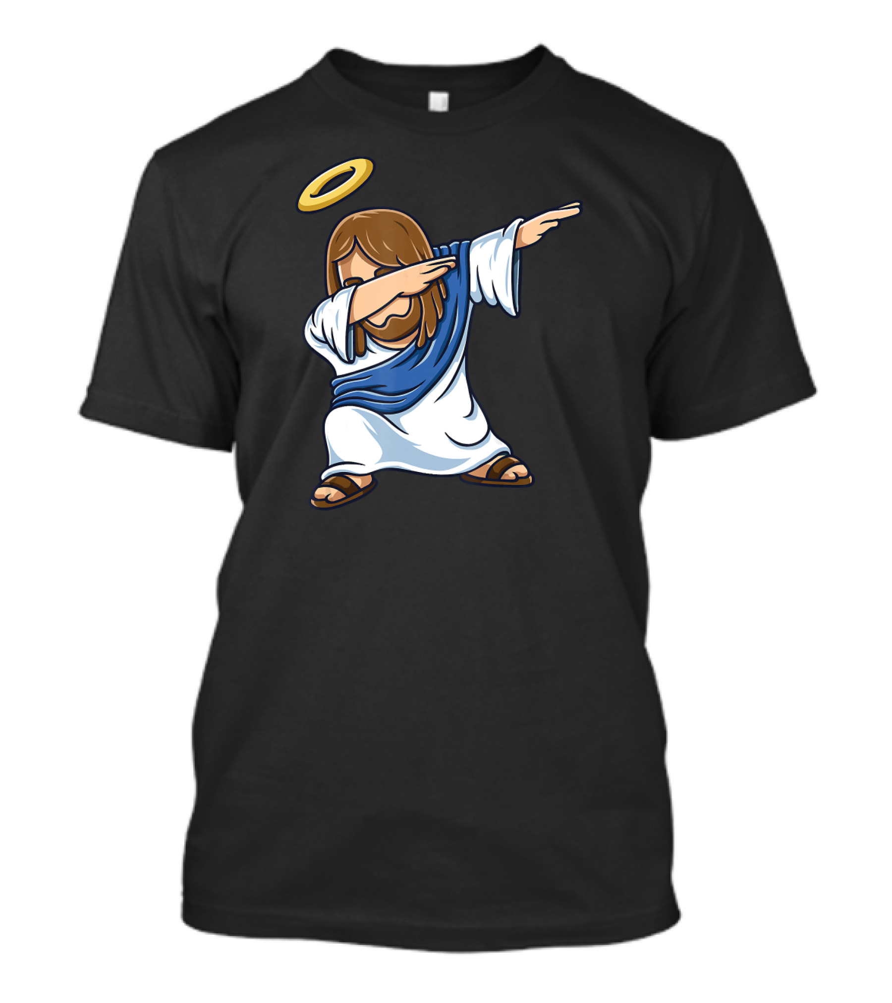 Dabbing Jesus Funny Christian Halo Character T-Shirt