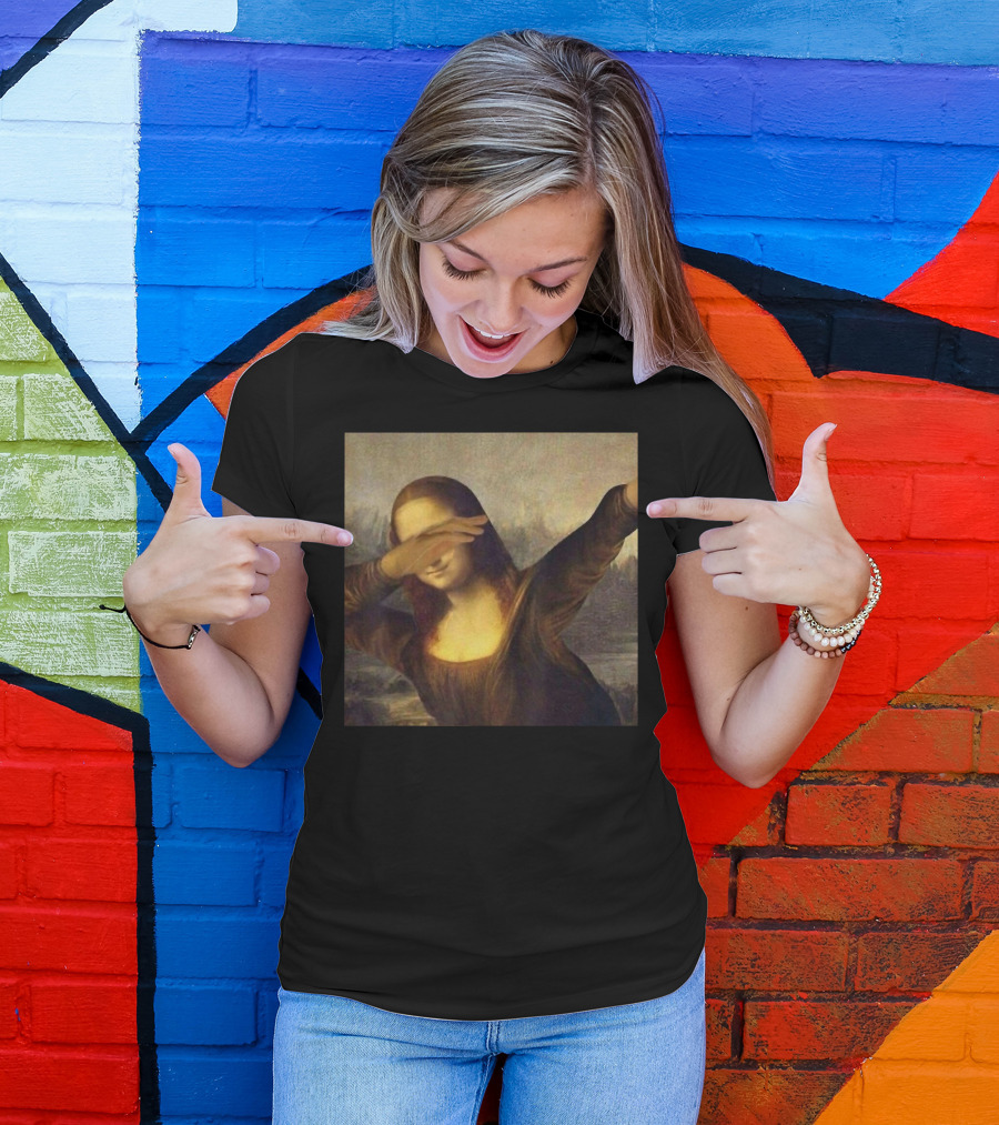 Dabbing Mona Lisa La Giocondo Chrissy Inst Meme T-Shirt
