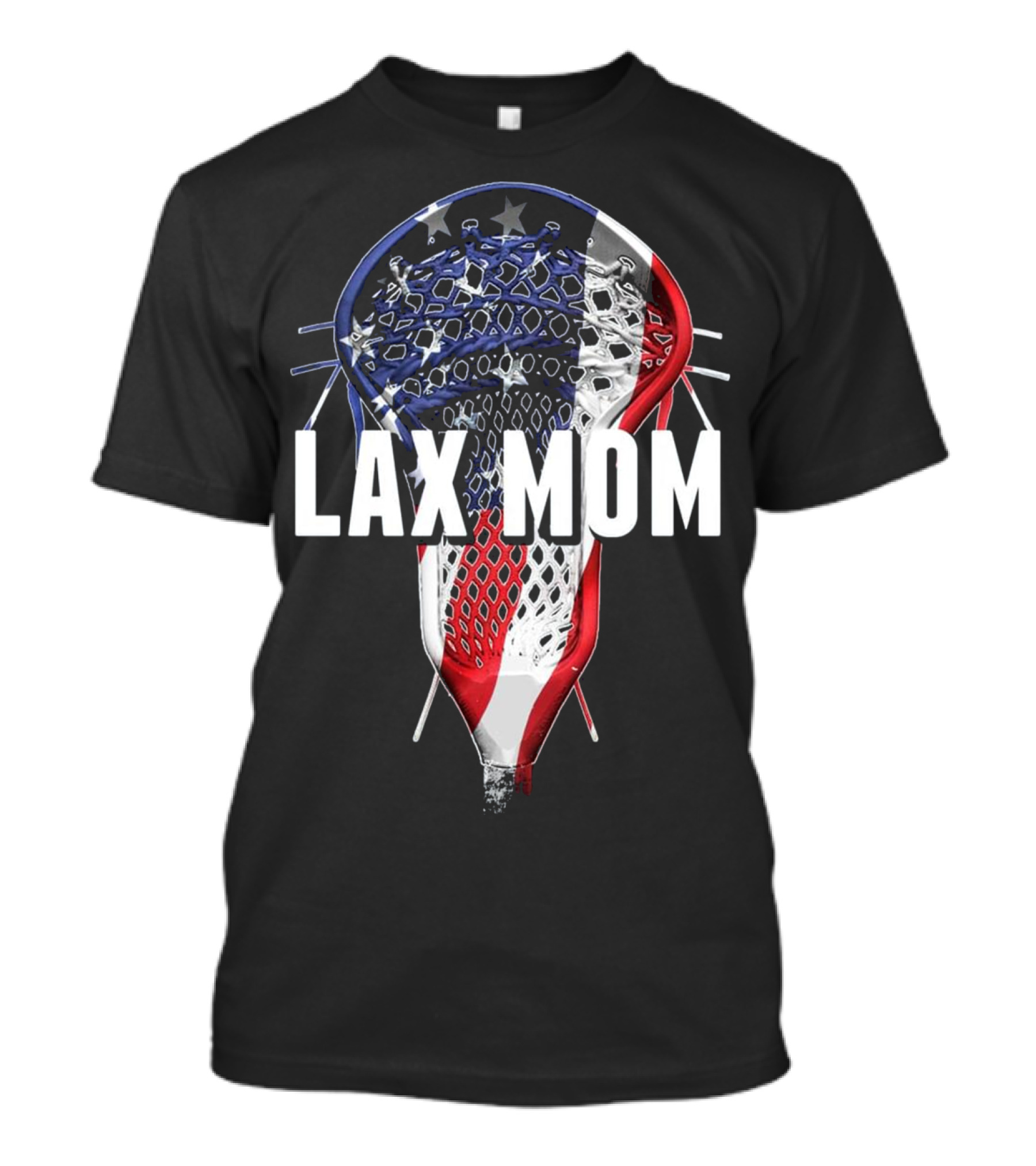 Lax Mom American Flag Lacrosse Stick T-Shirt