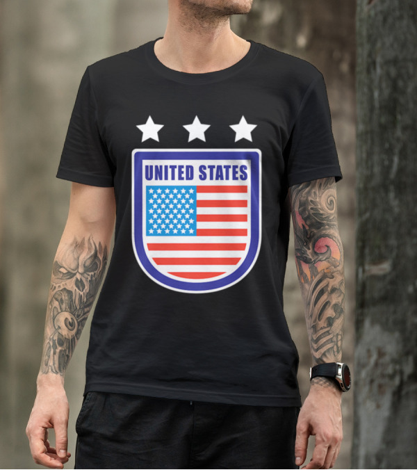 United States Soccer Team Flag Emblem Stars T-Shirt