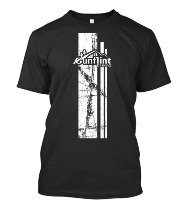 Gunflint Designs Rustic Mountain Grunge Vertical Stripe T-Shirt