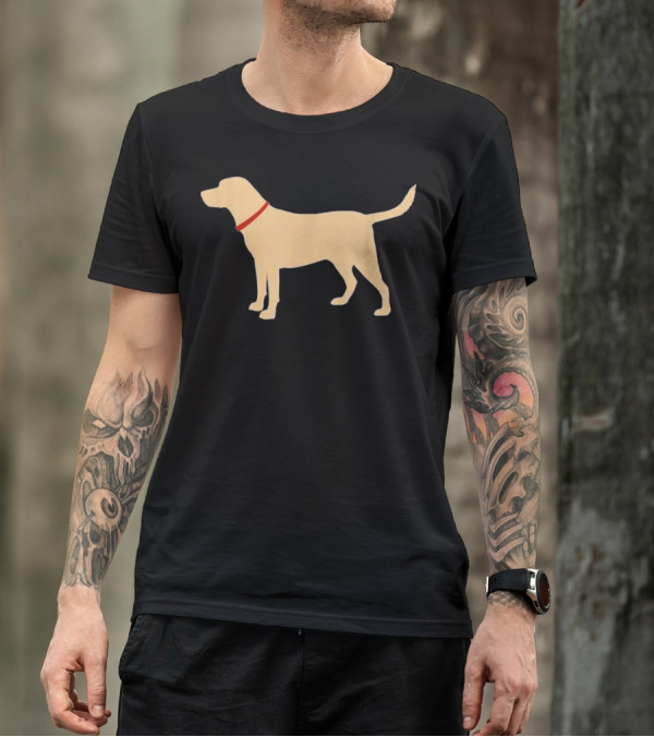 Labrador Retriever Yellow Lab Silhouette With Red Collar T-Shirt
