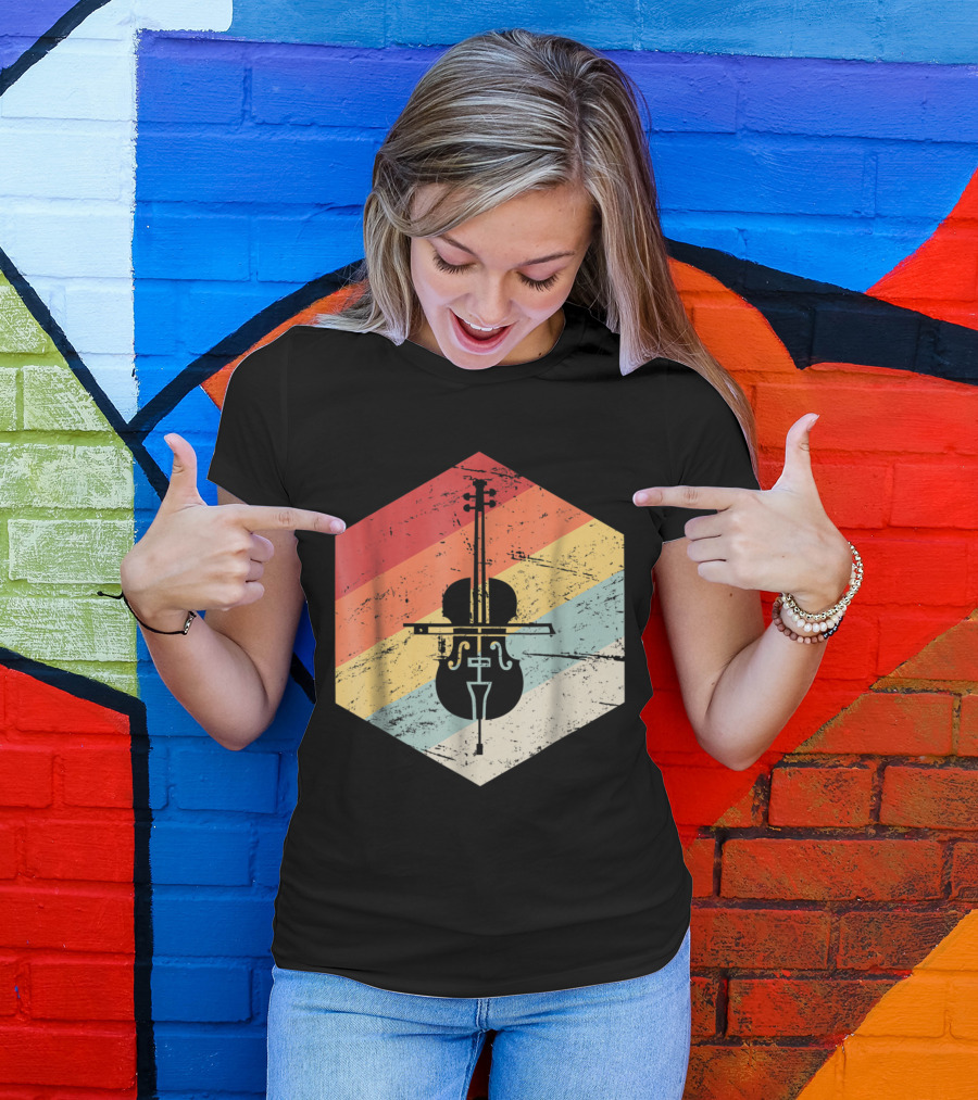 Vintage Cello Retro Stripes T-Shirt