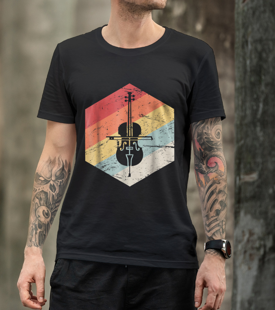 Vintage Cello Retro Stripes T-Shirt