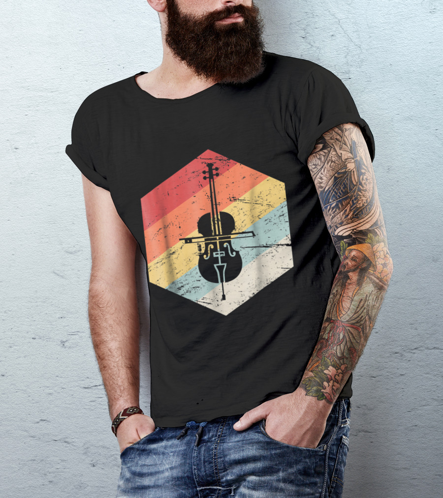 Vintage Cello Retro Stripes T-Shirt