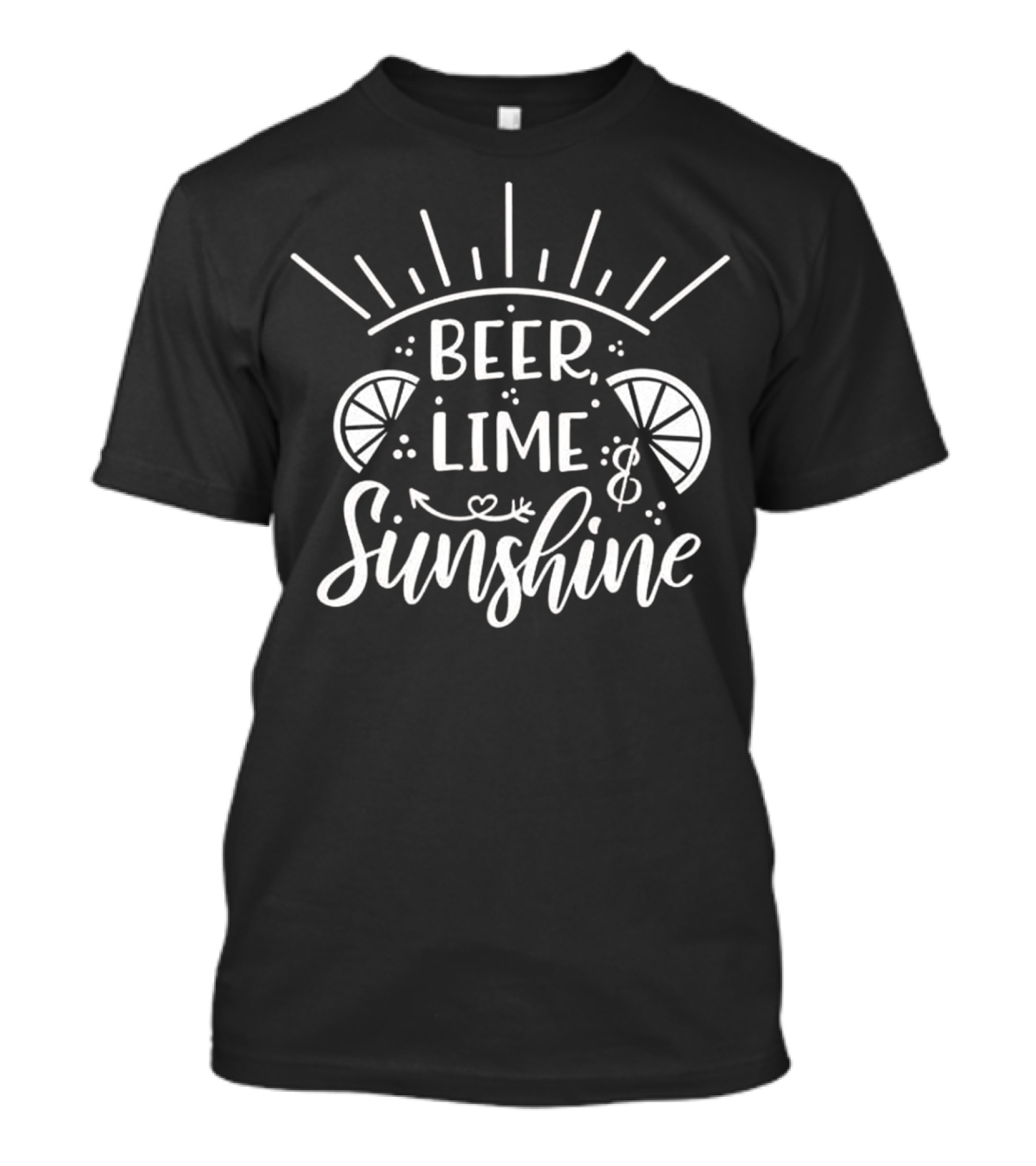 Beer Lime Sunshine Lime Slices Arrow Sun Rays T-Shirt