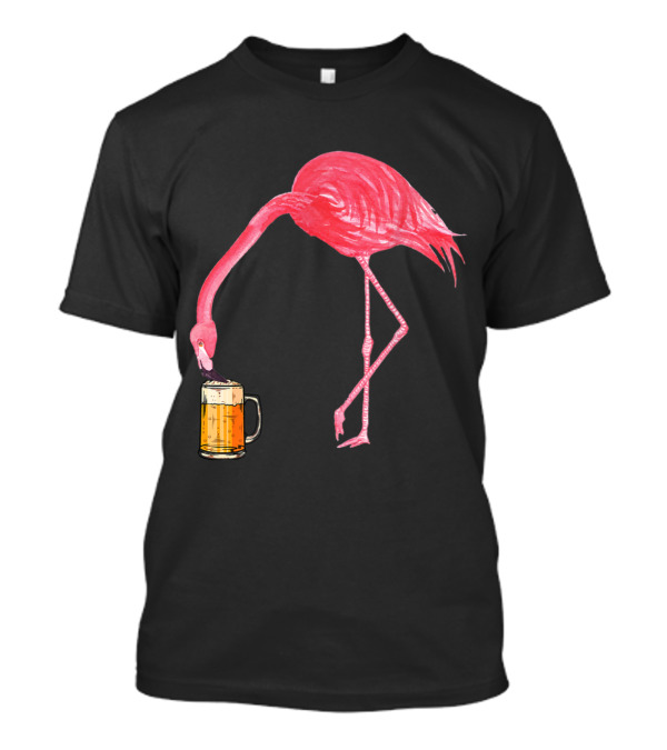 Beer Lover's Flamingo With Beer Mug T-Shirt
