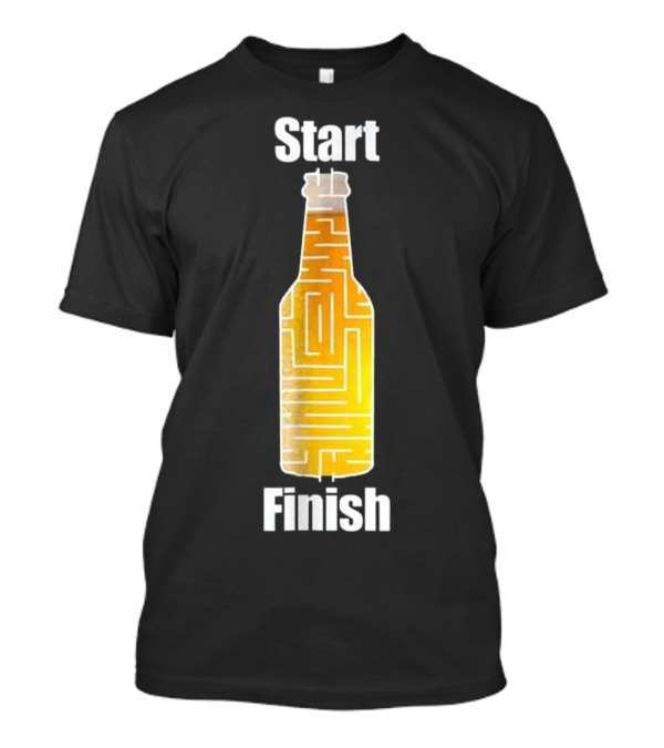 Start Finish Beer Maze Funny Drinking T-Shirt