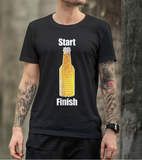 Start Finish Beer Maze Funny Drinking T-Shirt
