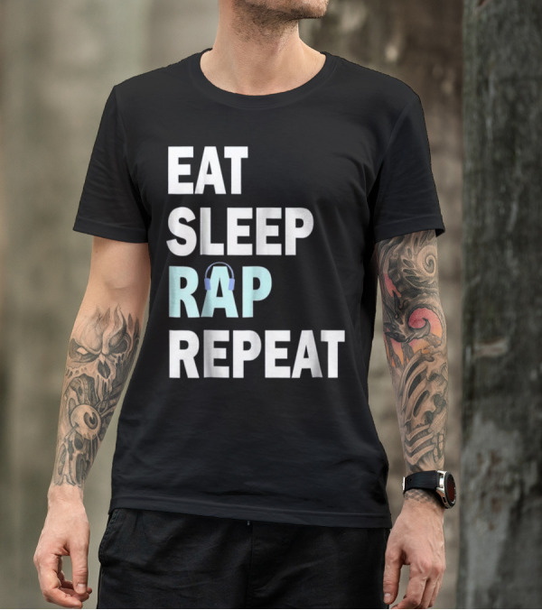 Eat Sleep Rap Repeat Rappers 90s Headphones T-Shirt