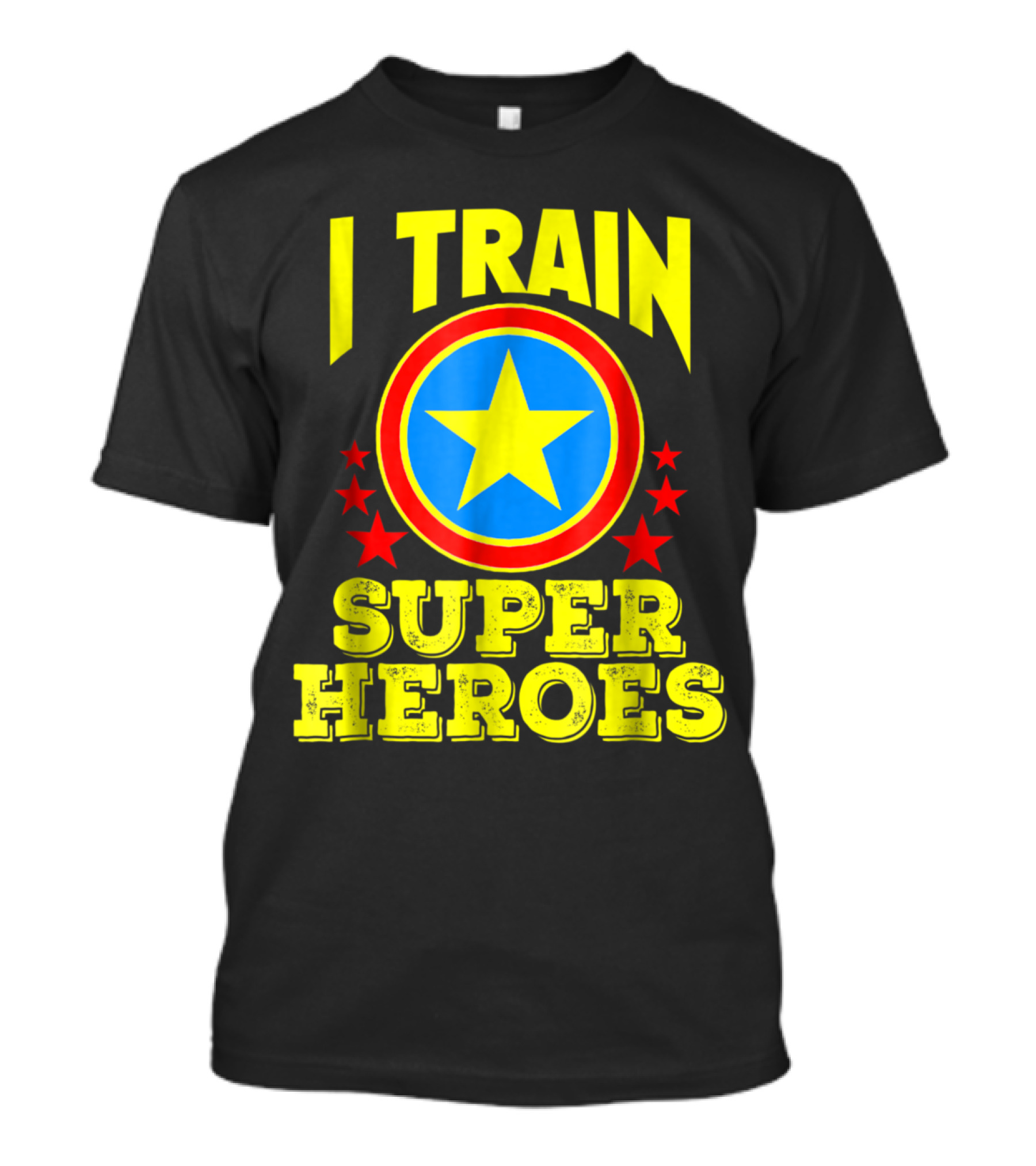I Train Super Heroes Star And Circle Emblem Five Red Stars T-Shirt