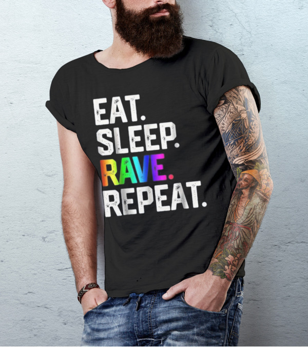 EAT SLEEP RAVE REPEAT Women EDM Party T-Shirt