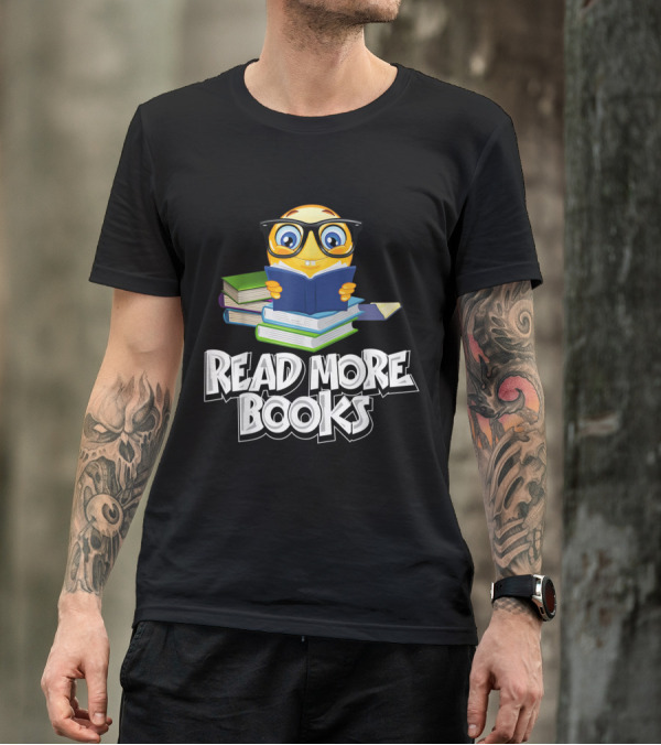 Read More Books Emoji Funny Cute Bookworm T-Shirt