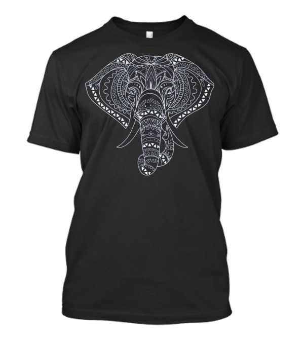 Cool Yoga Elephant Boho Elephant Mandala T-Shirt