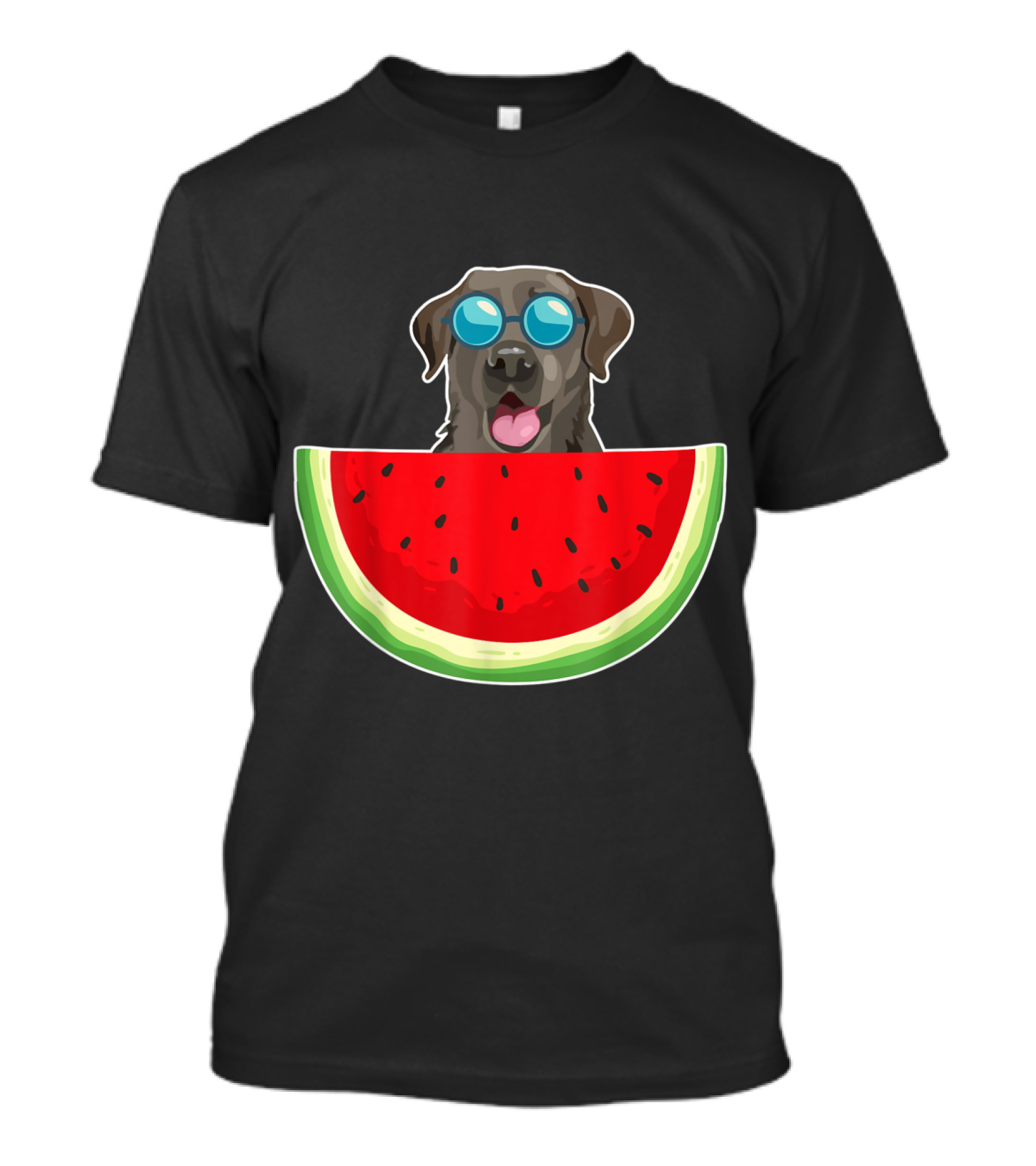 Labrador Wearing Sunglasses In Watermelon Slice Womens T-Shirt