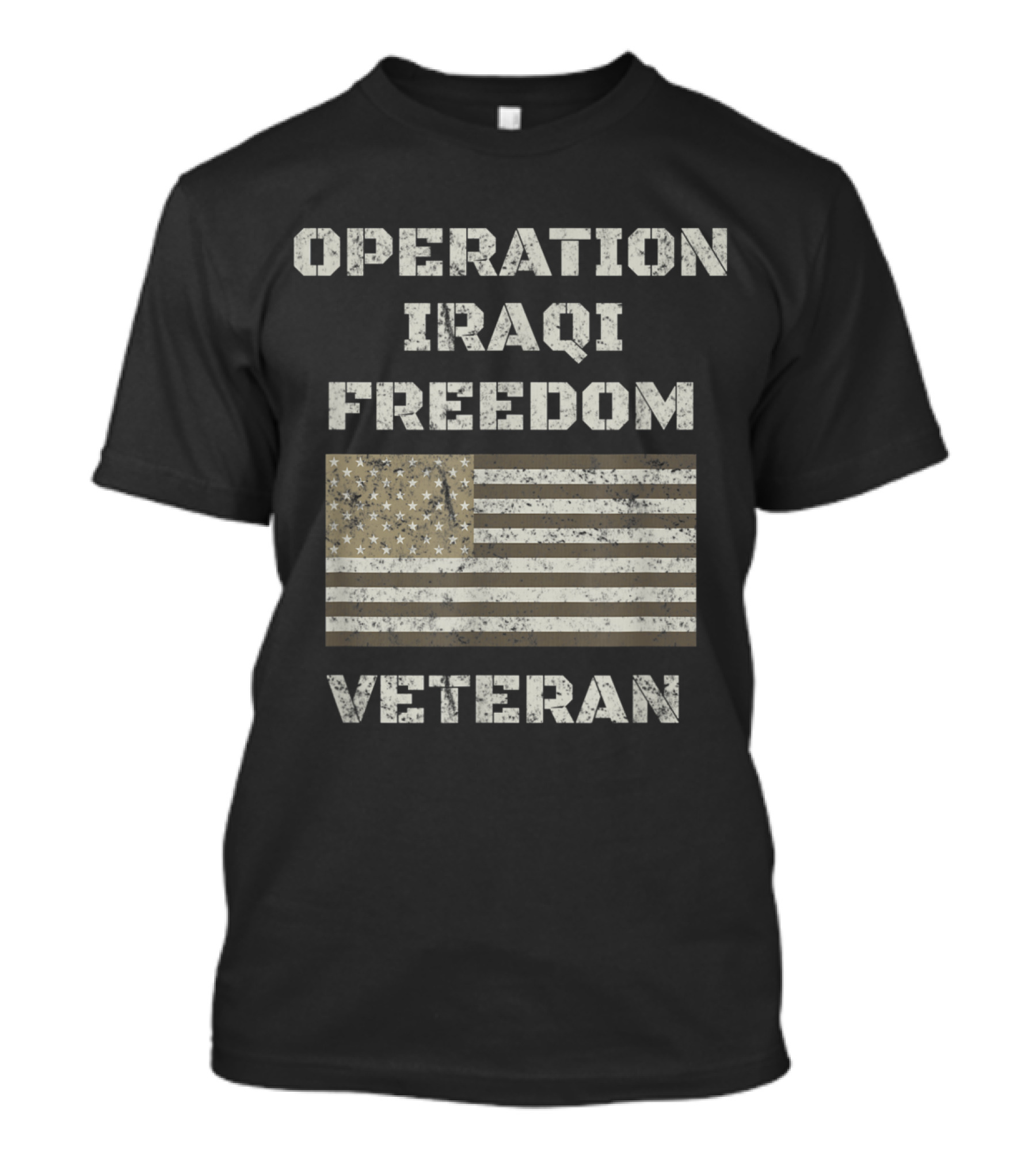 Operation Iraqi Freedom Veteran American Flag T-Shirt