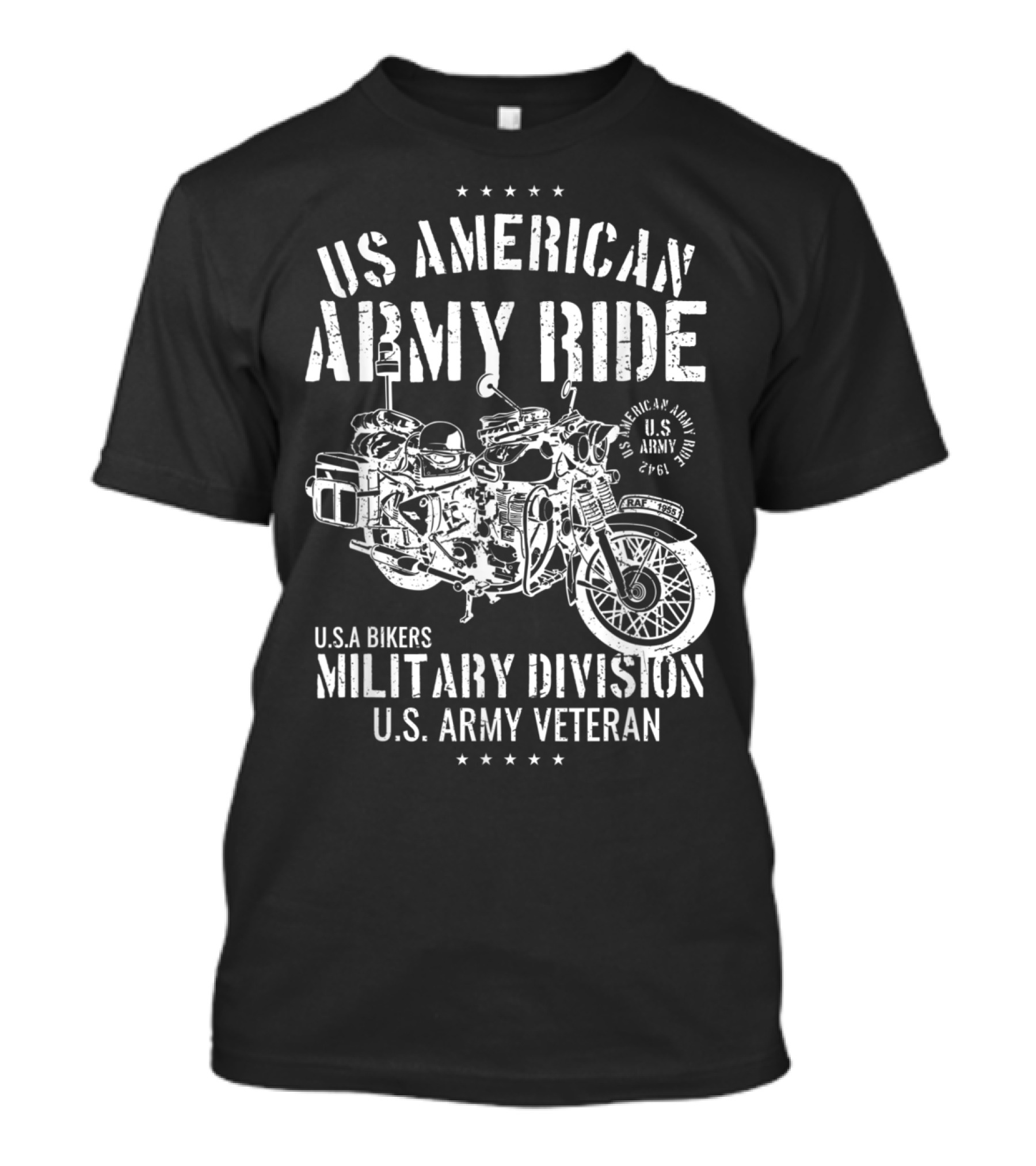 US American Army Ride Military Division U.S. Army Veteran USA Bikers T-Shirt