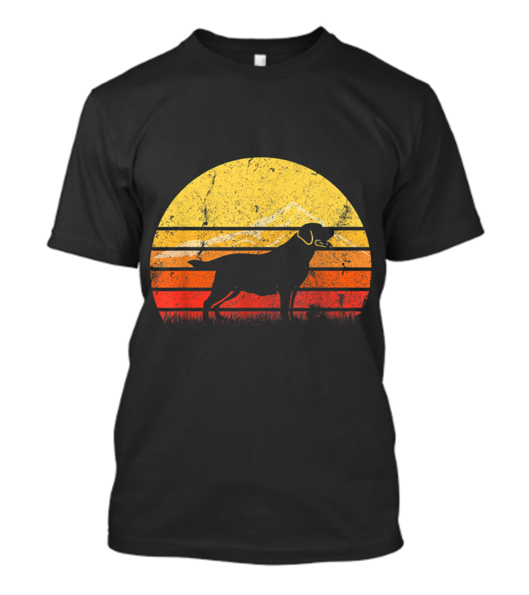 Vintage Labrador Retriever Dog Sunset T-Shirt