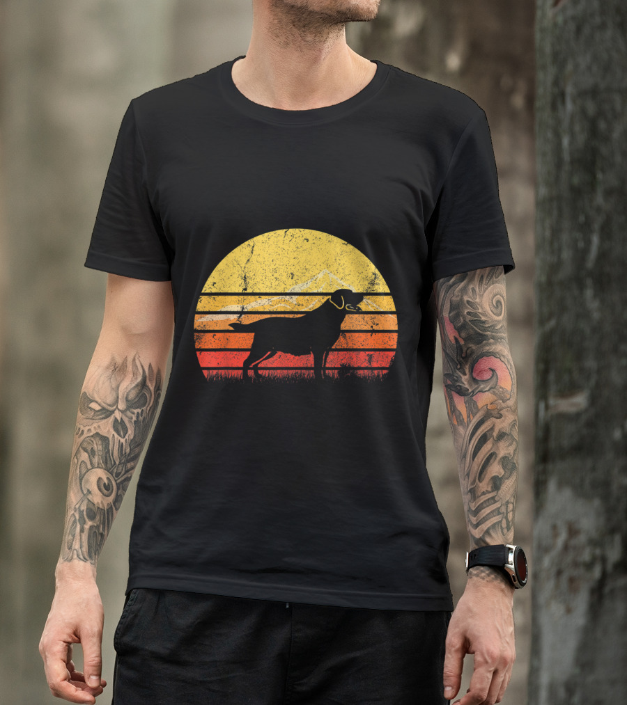 Vintage Labrador Retriever Dog Sunset T-Shirt