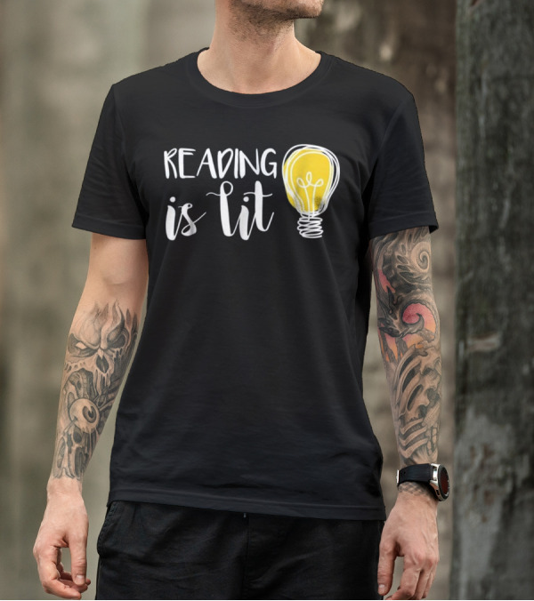 Reading Is Lit Light Bulb English Teacher T-Shirt