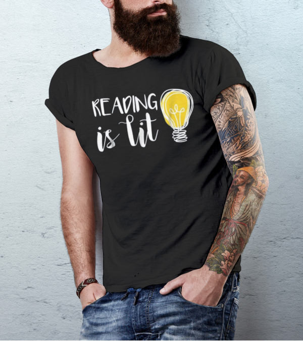 Reading Is Lit Light Bulb English Teacher T-Shirt