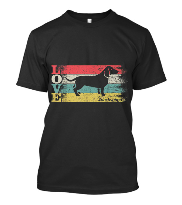 Love Dachshund Vintage Silhouette #dachshund T-Shirt
