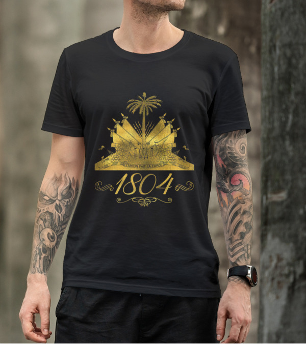 Haiti Independence 1804 Gold Flag L'Union Fait La Force T-Shirt