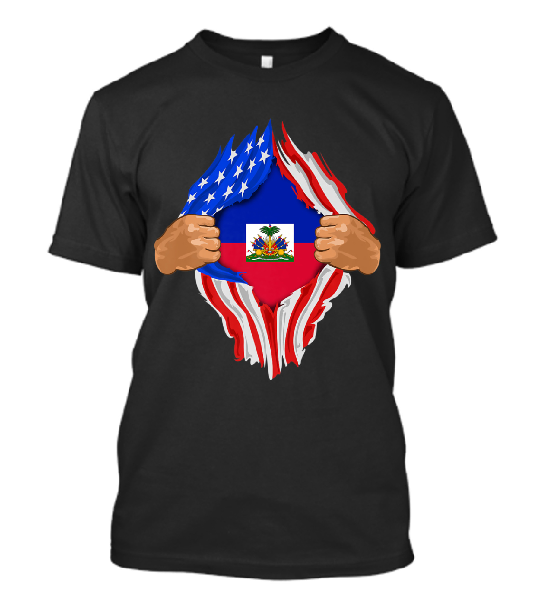 Haitian Blood Inside Me American Flag And Haitian Flag Symbolism T-Shirt