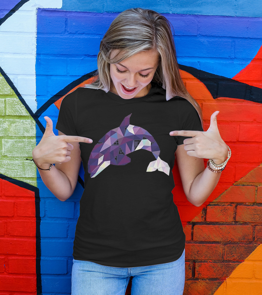 Orca Whale Killer Whale Sea Poly Geometric T-Shirt