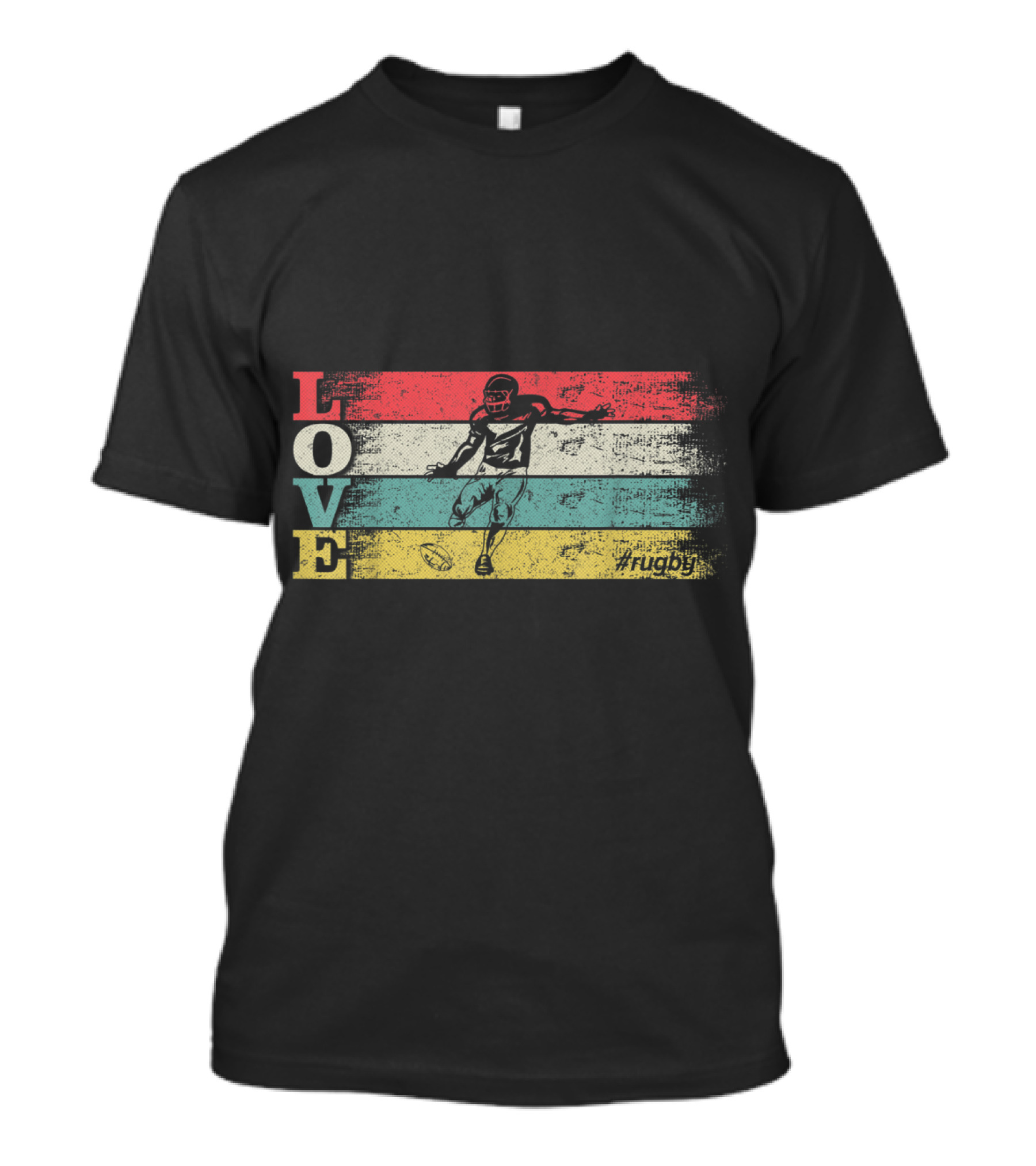 Love Rugby Vintage Stripes #rugby T-Shirt