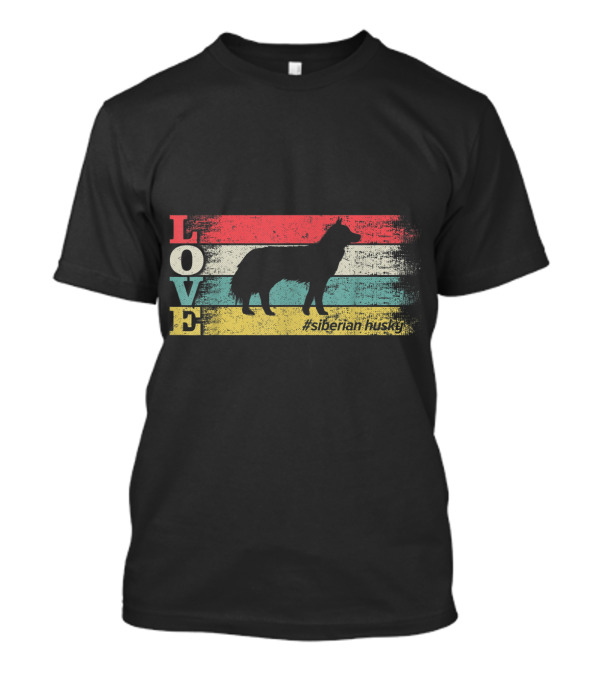 Love Siberian Husky Vintage Silhouette #siberianhusky T-Shirt