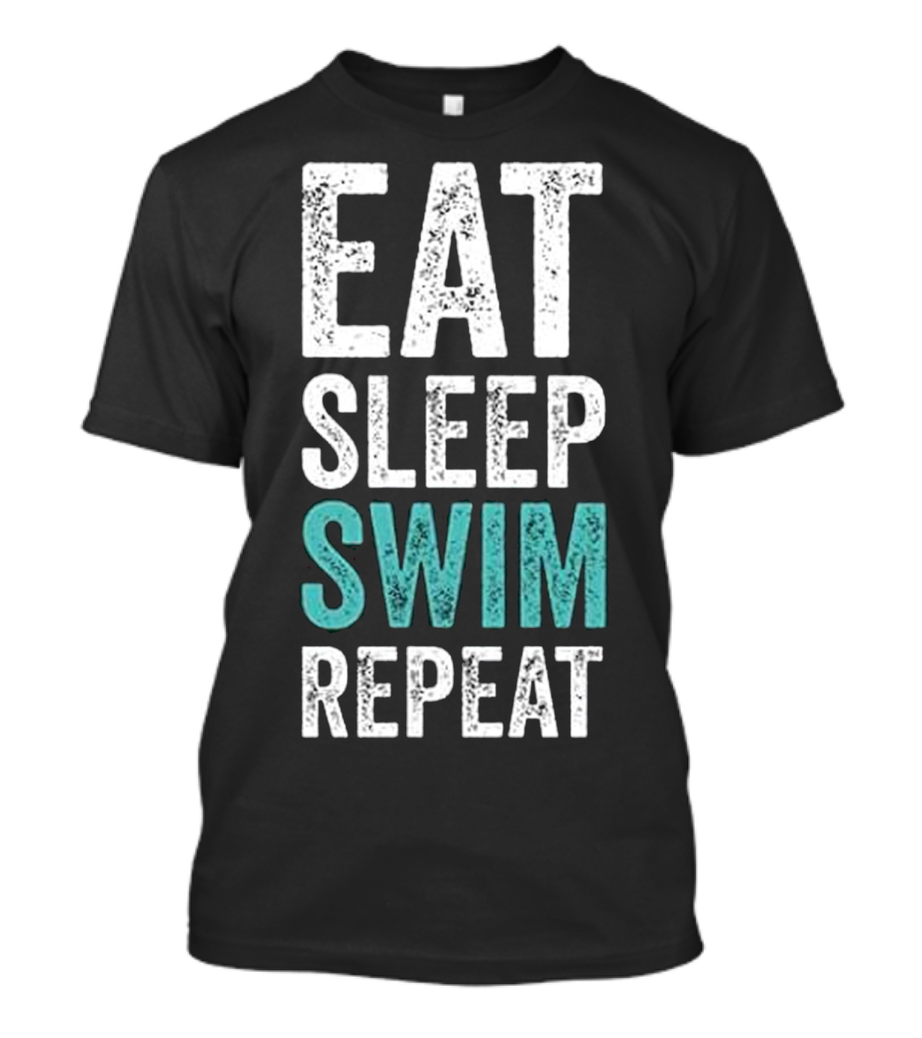 Eat Sleep Swim Repeat Minimalist Lifestyle Phrase T-Shirt
