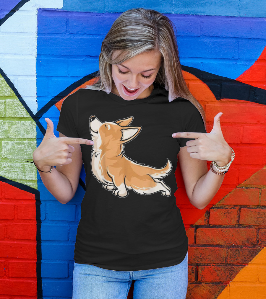 Corgi Yoga Funny Stretch Corgi Pose T-Shirt