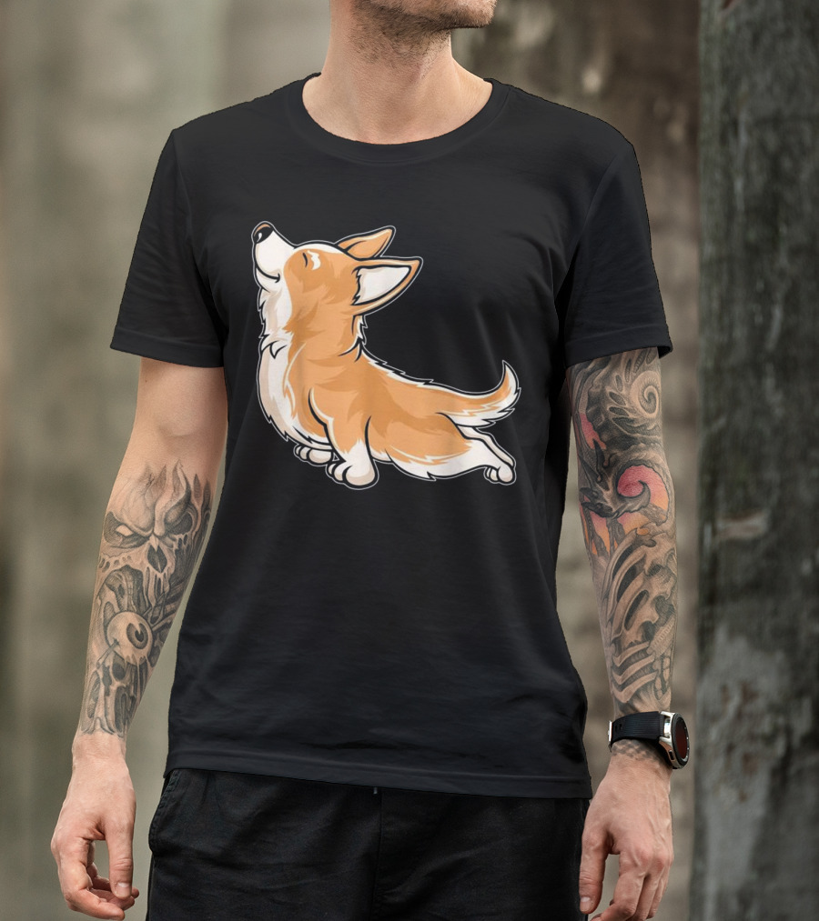 Corgi Yoga Funny Stretch Corgi Pose T-Shirt