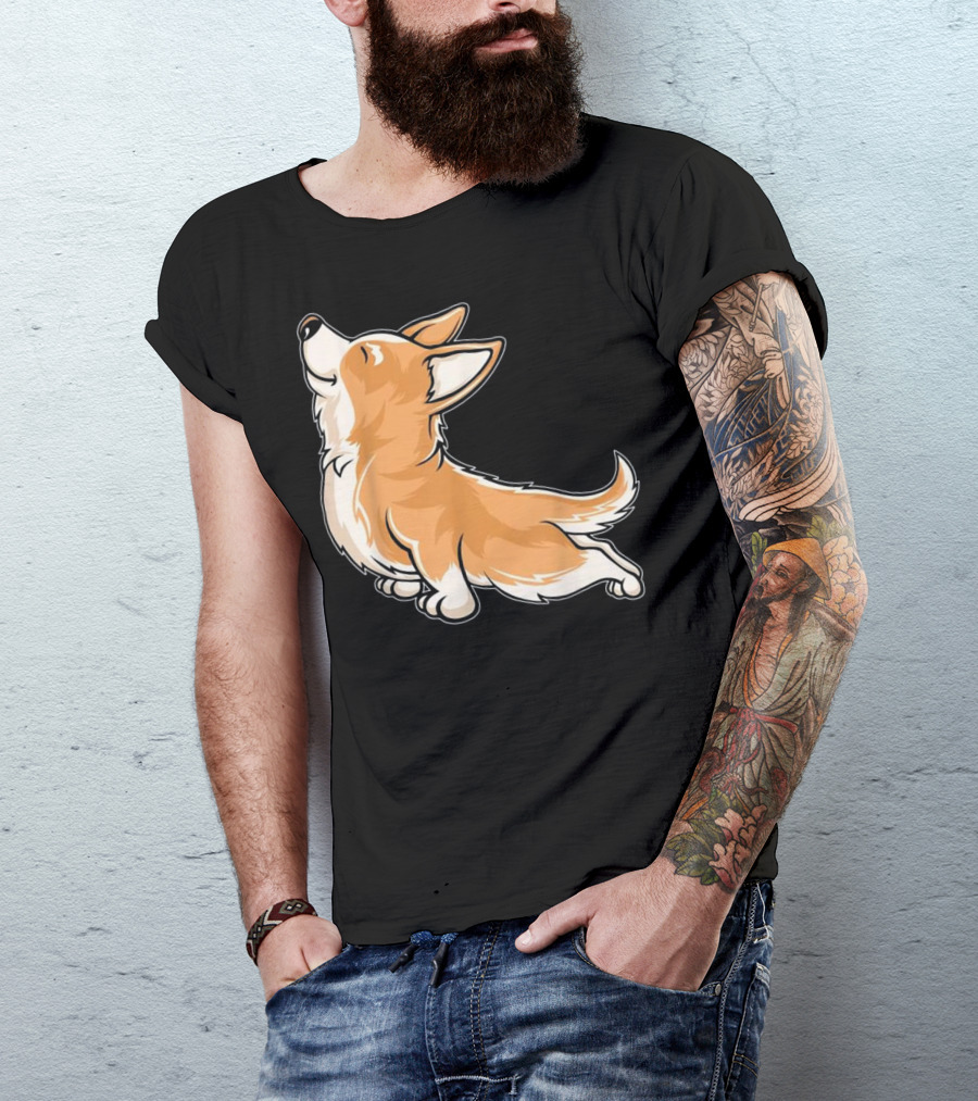 Corgi Yoga Funny Stretch Corgi Pose T-Shirt