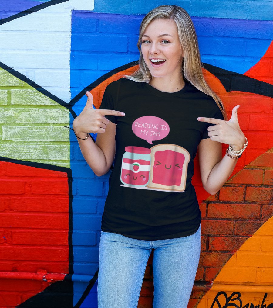 Reading Is My Jam Cute Jam Jar And Toast Teacher T-Shirt