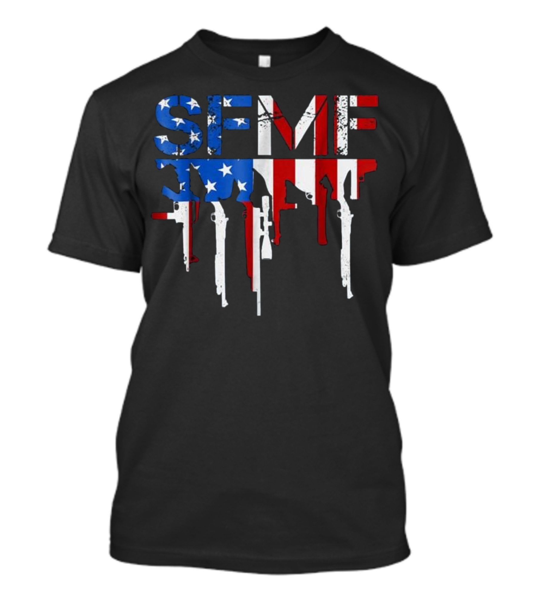 SFMF Stars And Stripes Military Guns American T-Shirt