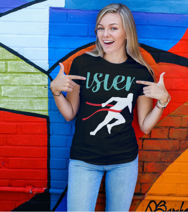Half Sisters Marathon Runner Crossing Finish Line 13.1 Run T-Shirt
