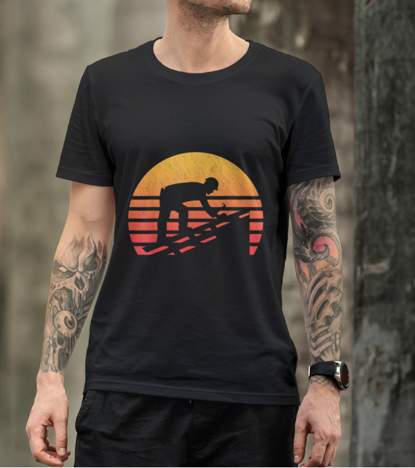 Vintage Sunset Roofer T-Shirt