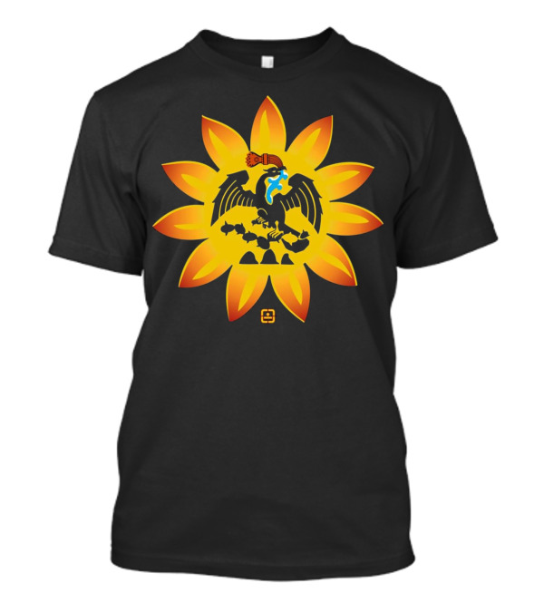 Native Mexica Flag Aztec Eagle Sunflower Mexihco Sna T-Shirt