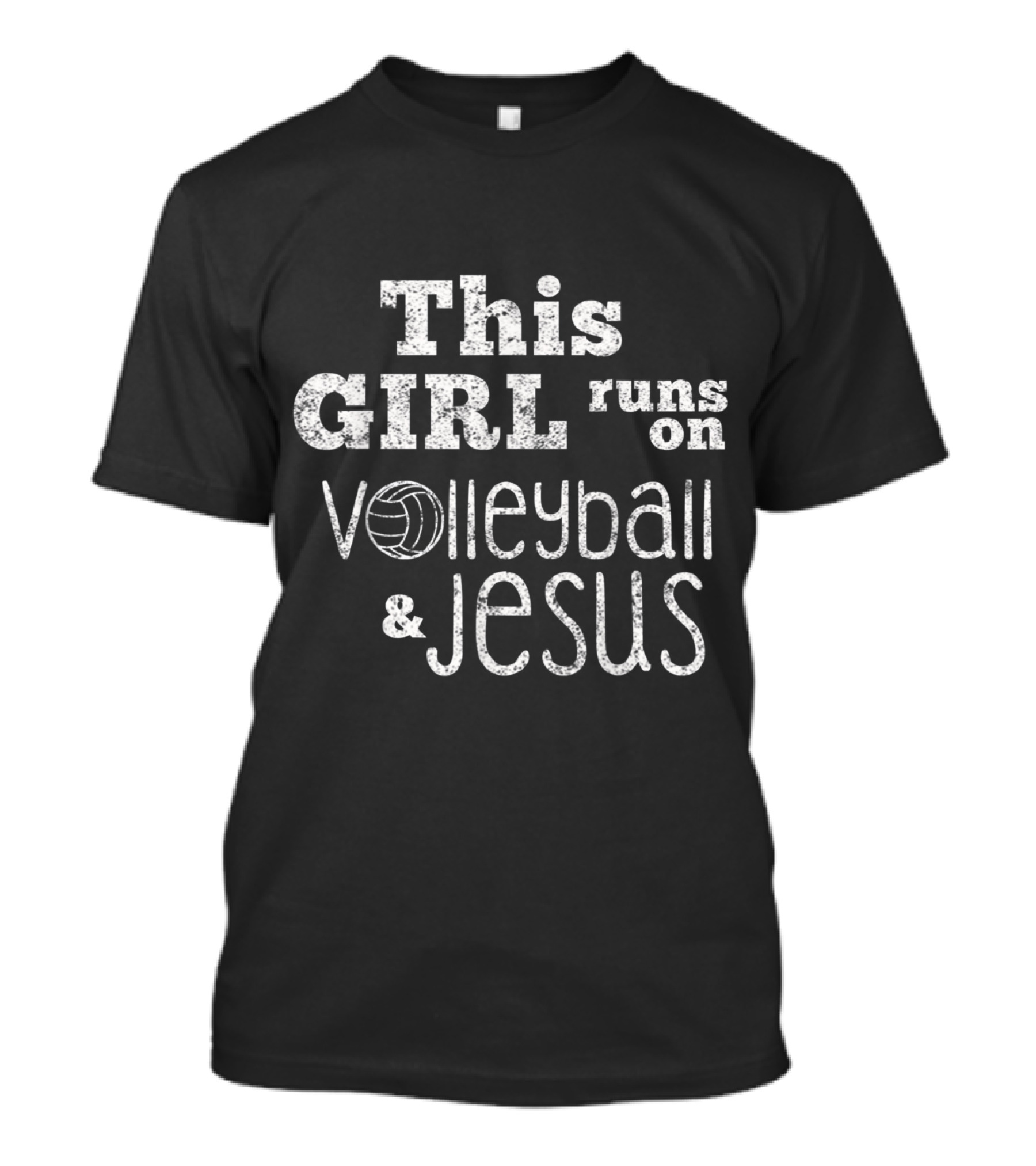 This Girl Runs On Volleyball And Jesus T-Shirt