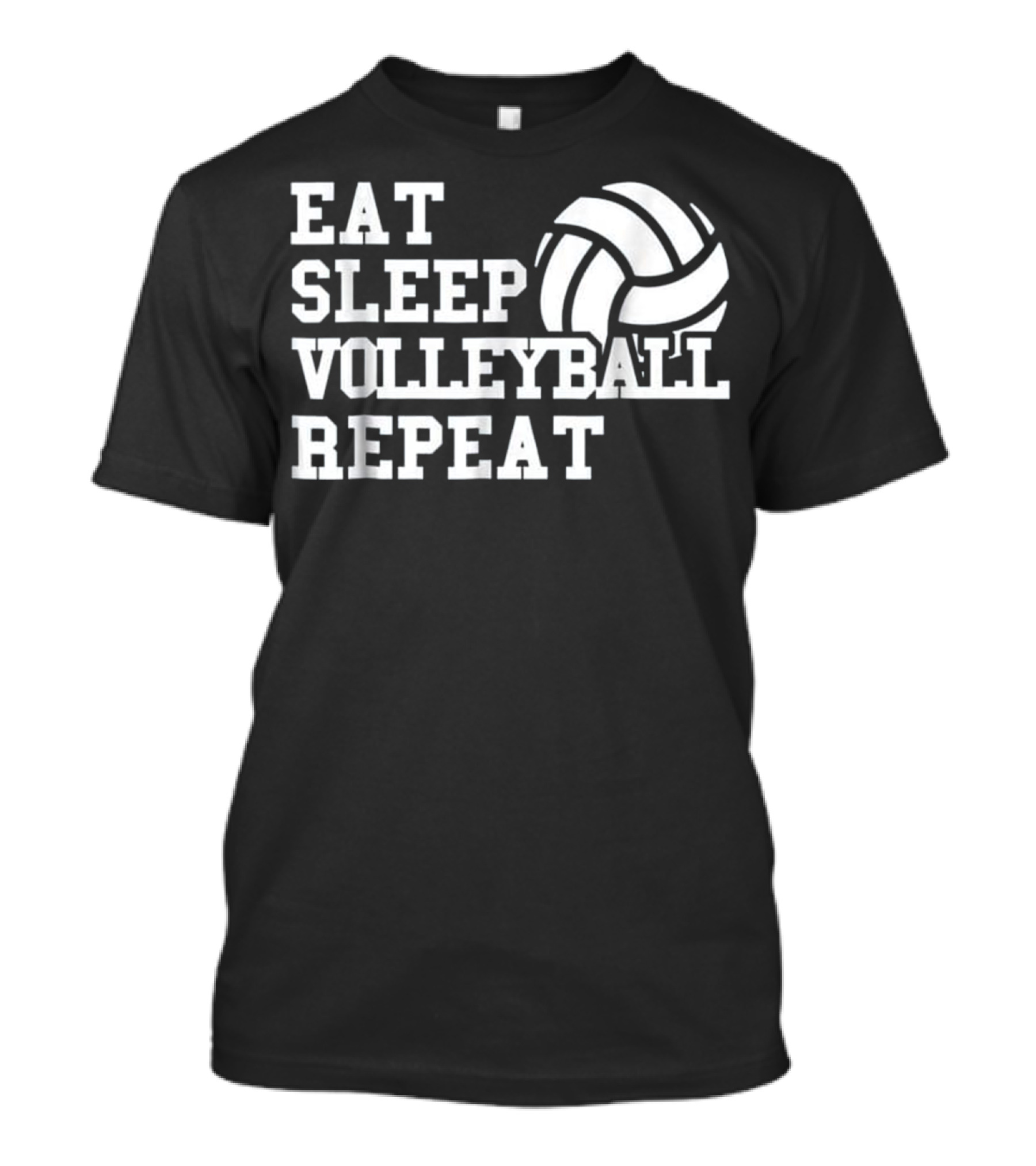 Eat Sleep Volleyball Repeat Funny Volleyball Lifestyle With Iconic Volleyball Image T-Shirt