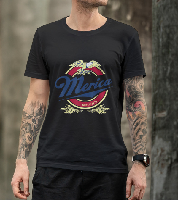 Merica Muscle Since 1776 Eagle 4th Of July T-Shirt