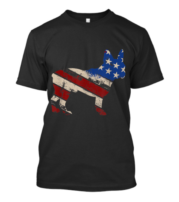 USA Flag French Bulldog Vintage Retro T-Shirt