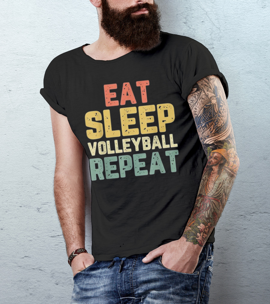Eat Sleep Volleyball Repeat Vintage Retro T-Shirt