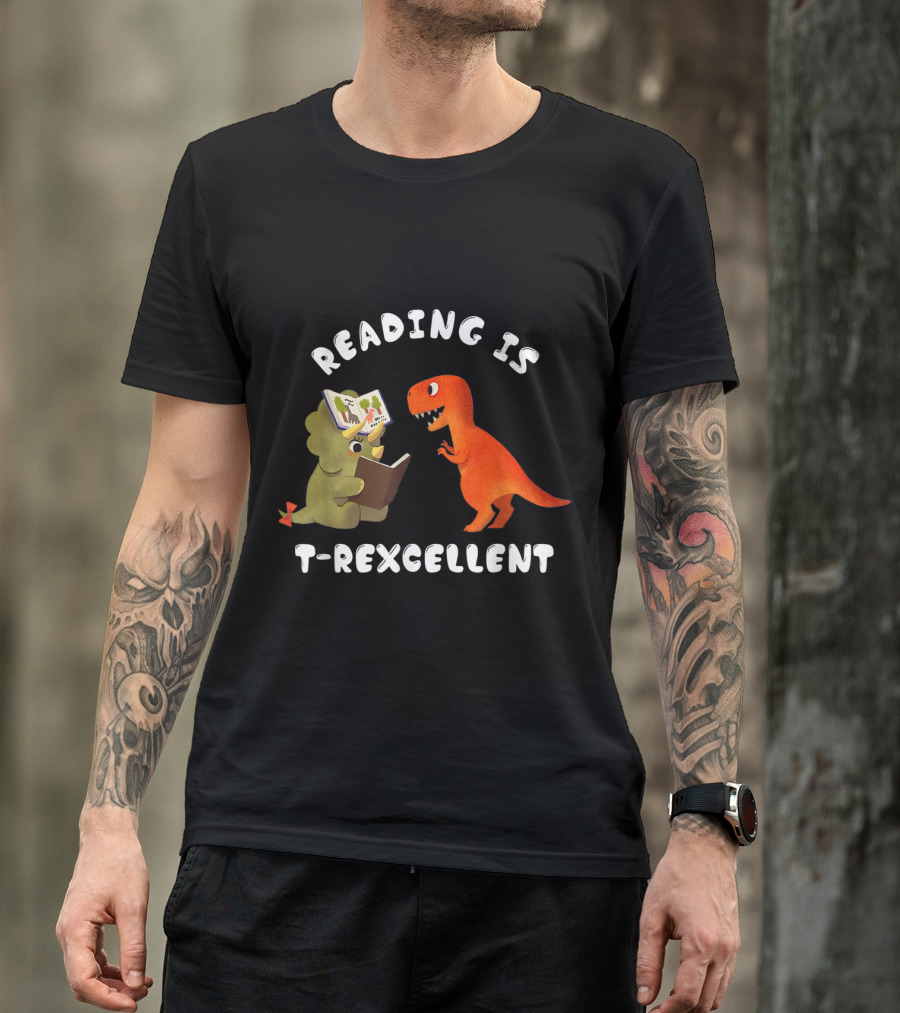 Reading Is T-Rexcellent Funny Dinosaur T-Shirt